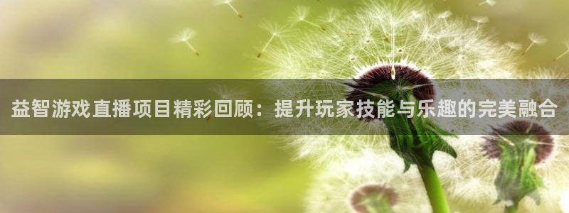 鼎点娱乐开户测速：益智游戏直播项目精彩回顾：提升玩家技能与乐