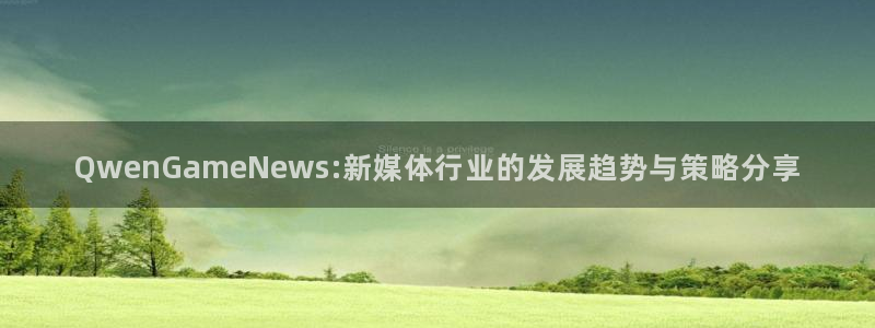 鼎点娱乐官网地址：QwenGameNews:新媒体行业的发展